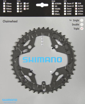 Звезда для шатунов Shimano Alivio M430 44T, чёрный